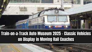 Train-on-a-Track Auto Museum 2025 – Classic Vehicles on Display in Moving Rail Coaches